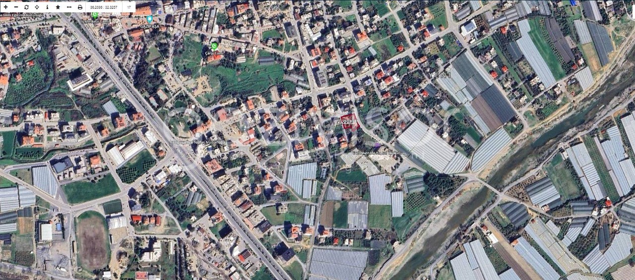 GAZİPAŞA MERKEZ YENİ HARİKA KONUM 3 CEPHE YOL İMARLI ARSA